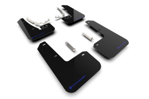 Volkswagen Golf R Mud Flaps - Rally Armor - UR, Blue Logo - Black - `22-`25